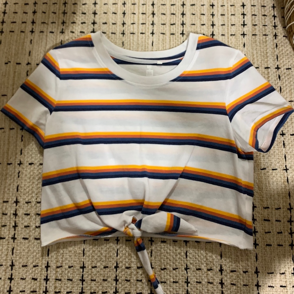 Pacsun striped tied cropped top